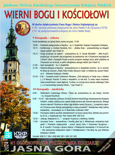 41. Ogólnopolska Pielgrzymka Kolejarzy na Jasną Górę.