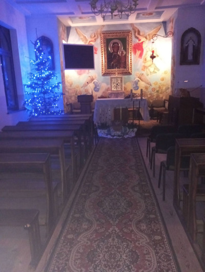 Kaplica przygotowana na Narodzenie Pana Jezusa. Bóg zapłać.