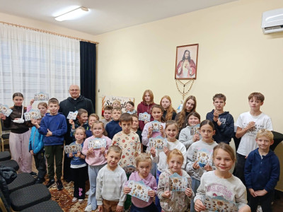 Pamiątki za udział w nabożeństwie różańcowym w Szczygłach Dolnych.